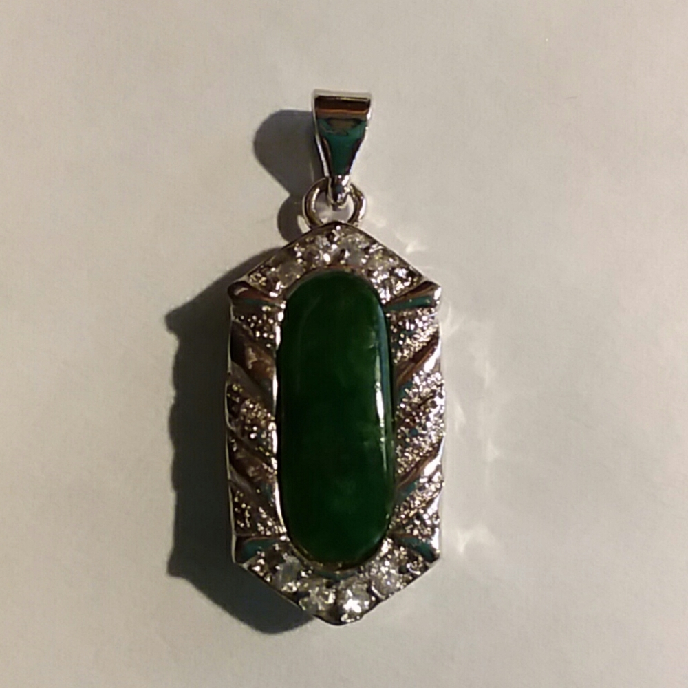 Faux Jade Diamond Pendant